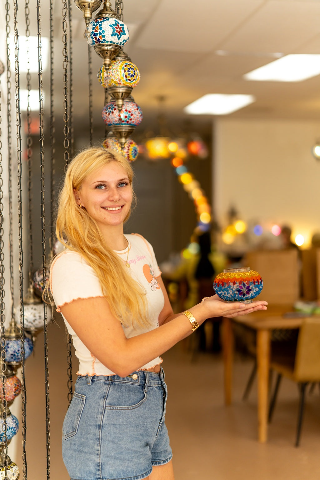 Mosaic Art Workshop in San Marcos - turkish-lamp-workshop-PedalisaArt