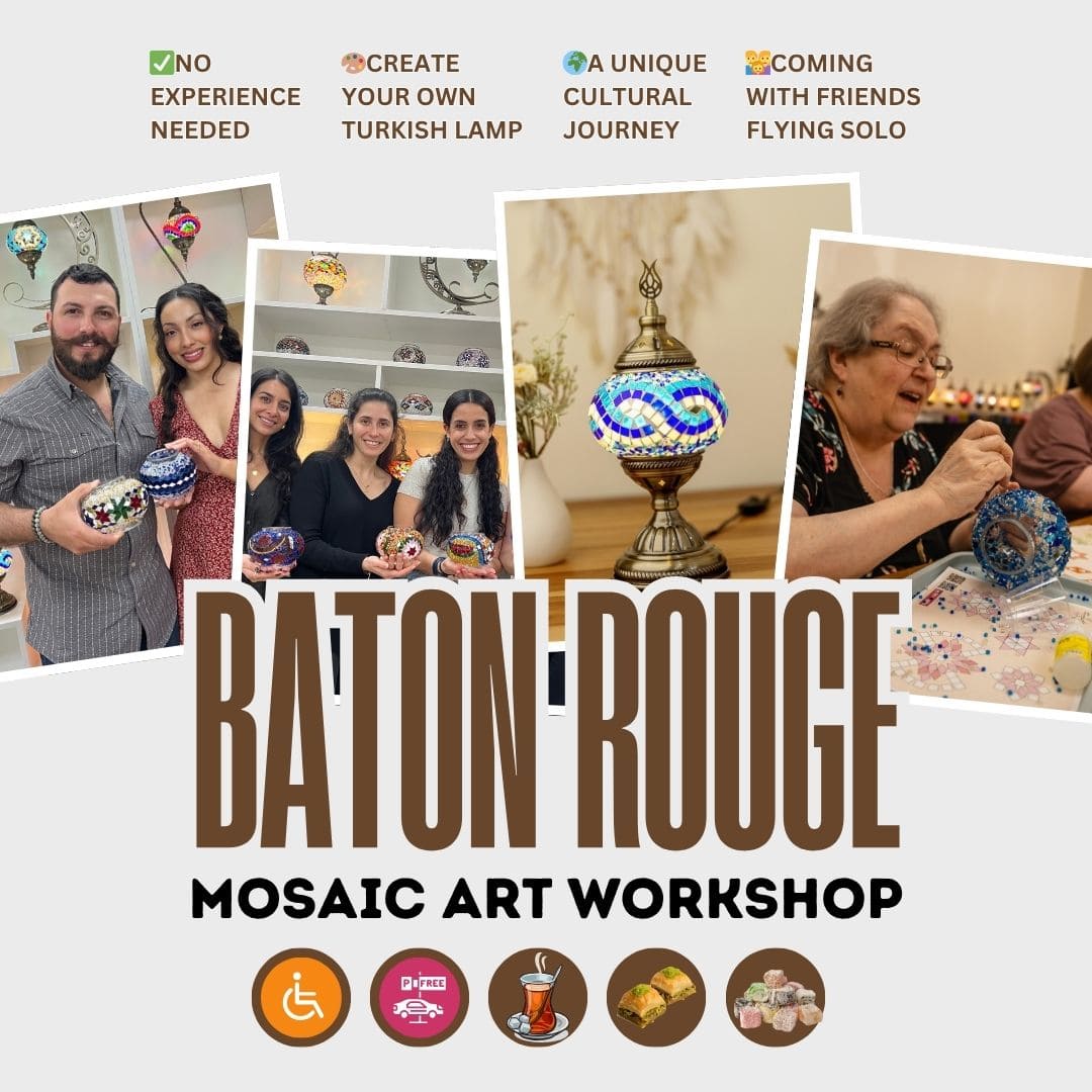 Mosaic Art Workshop in Baton Rouge - turkish-lamp-workshop-PedalisaArt