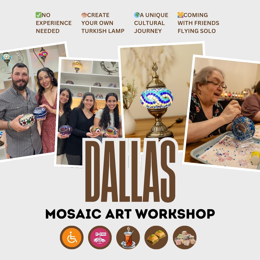 Mosaic Class in Dallas - turkish-lamp-workshop-PedalisaArt