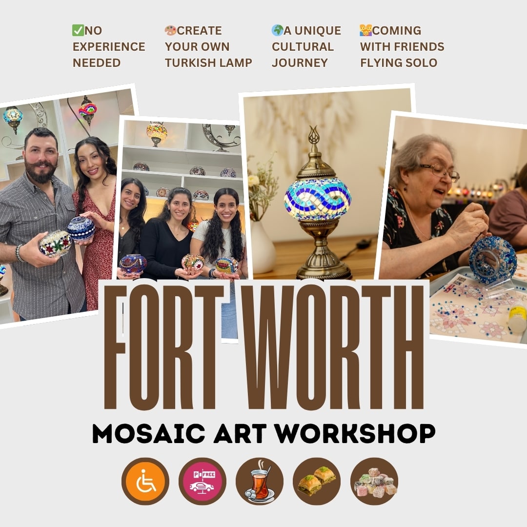 Mosaic Art Class in Fort Worth - turkish-lamp-workshop-PedalisaArt