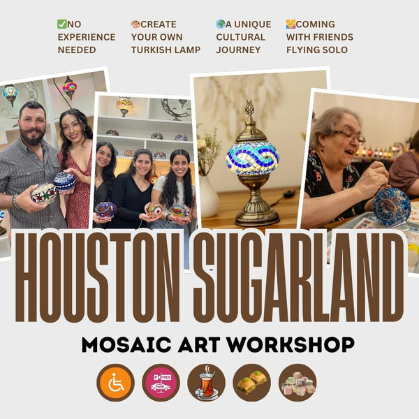 Mosaic Art Class in Houston Sugar Land - turkish-lamp-workshop-PedalisaArt