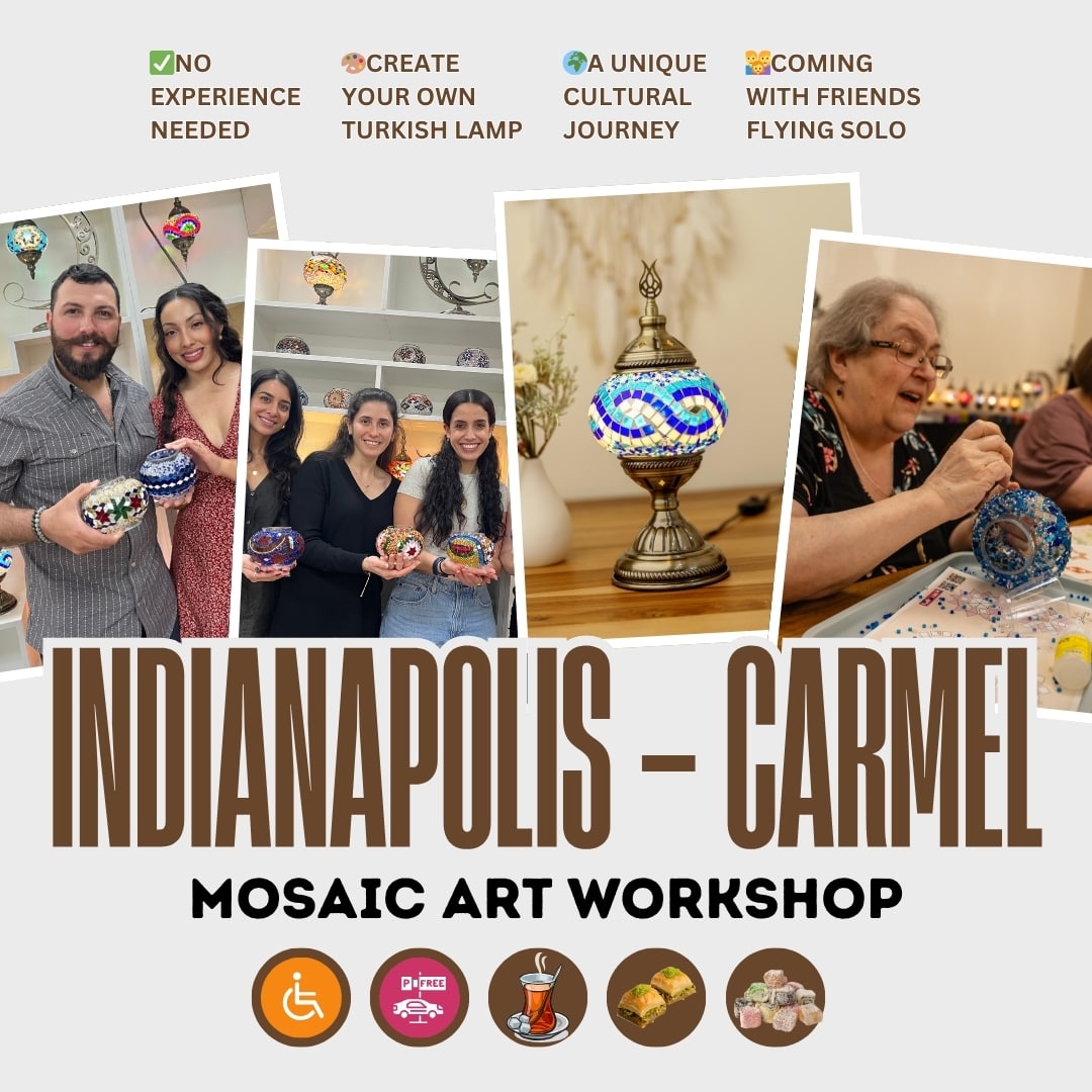 Mosaic Art Workshop in Indianapolis - Carmel - turkish-lamp-workshop-PedalisaArt
