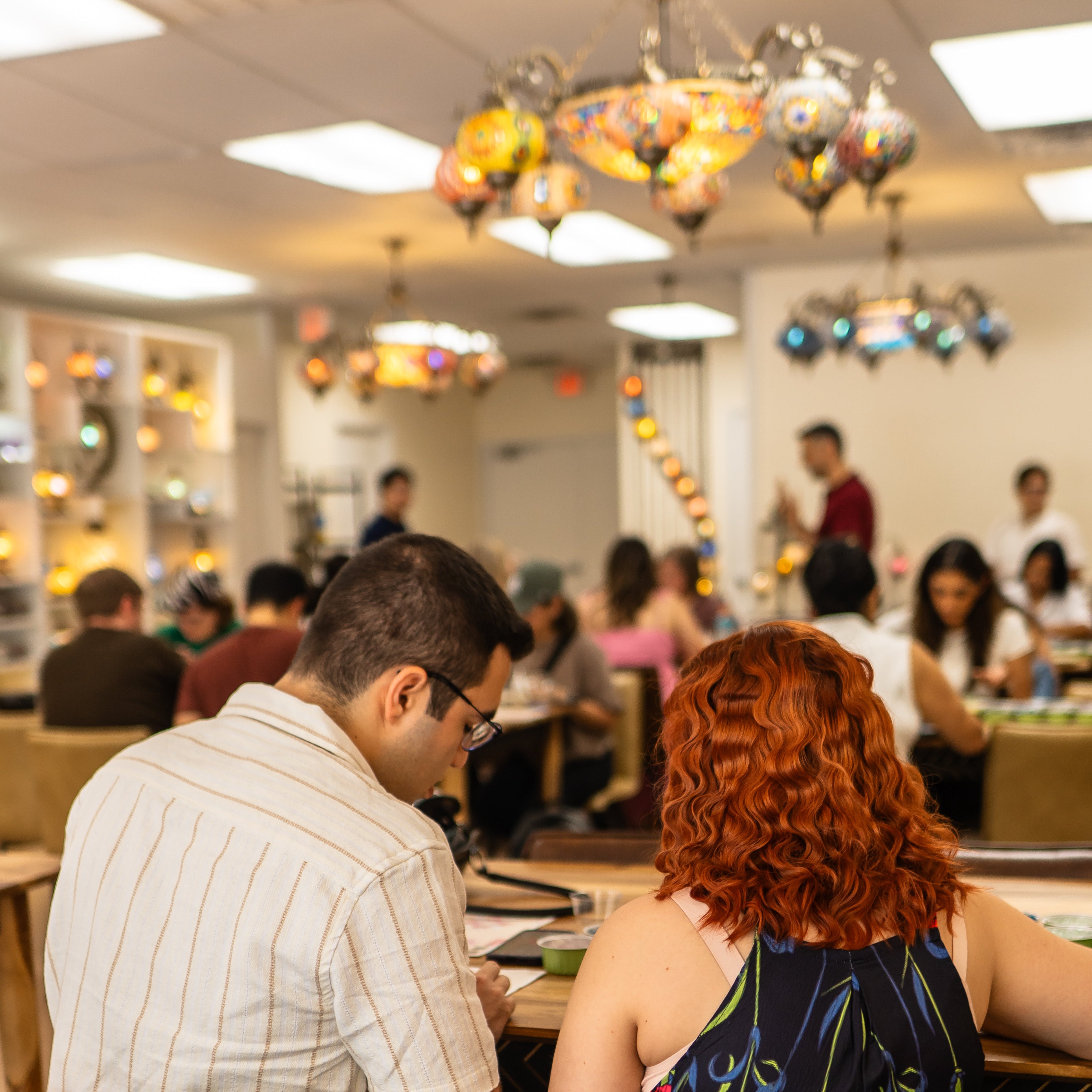 Mosaic Art Class in Corpus Christi - turkish-lamp-workshop-PedalisaArt