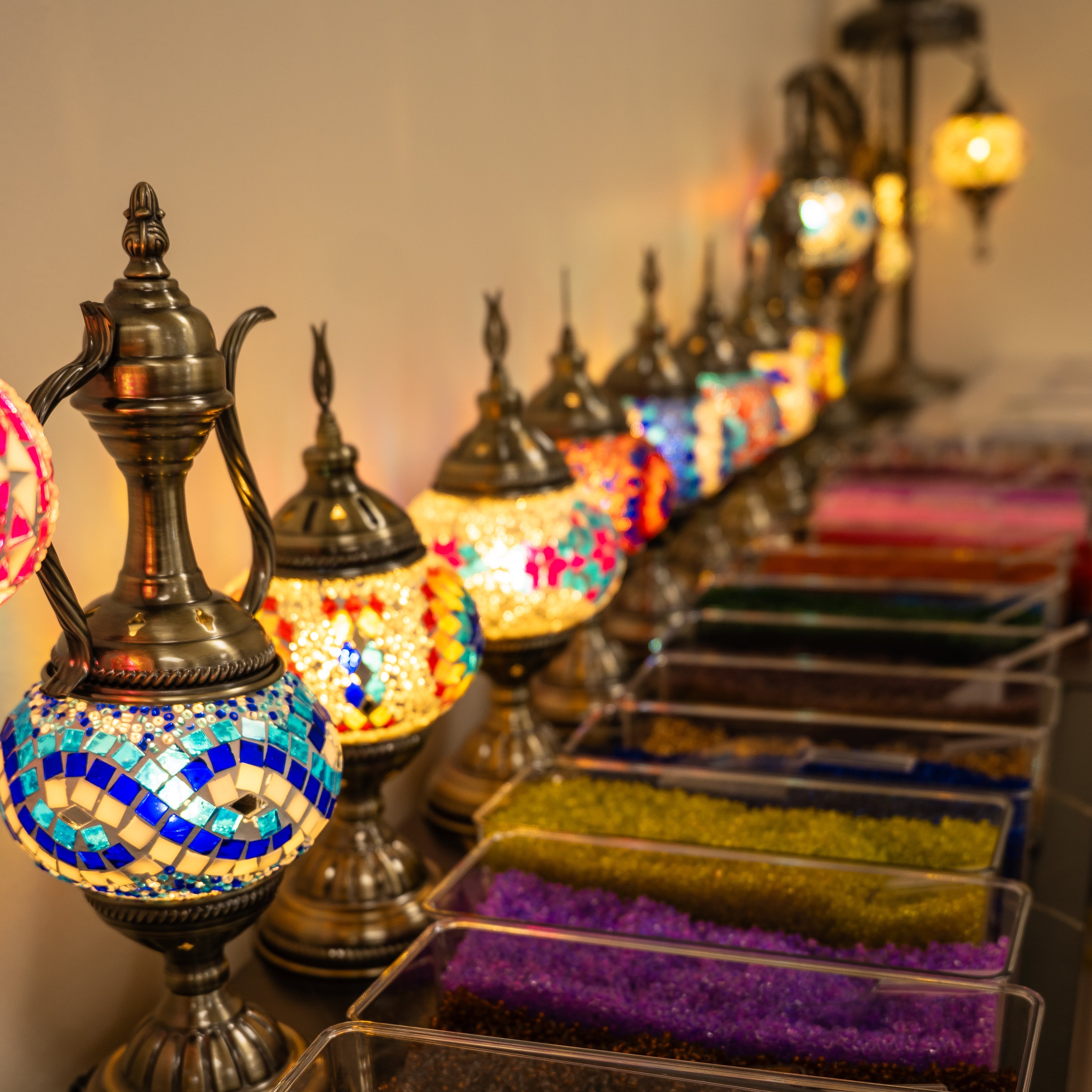 Mosaic Art Class in Corpus Christi - turkish-lamp-workshop-PedalisaArt