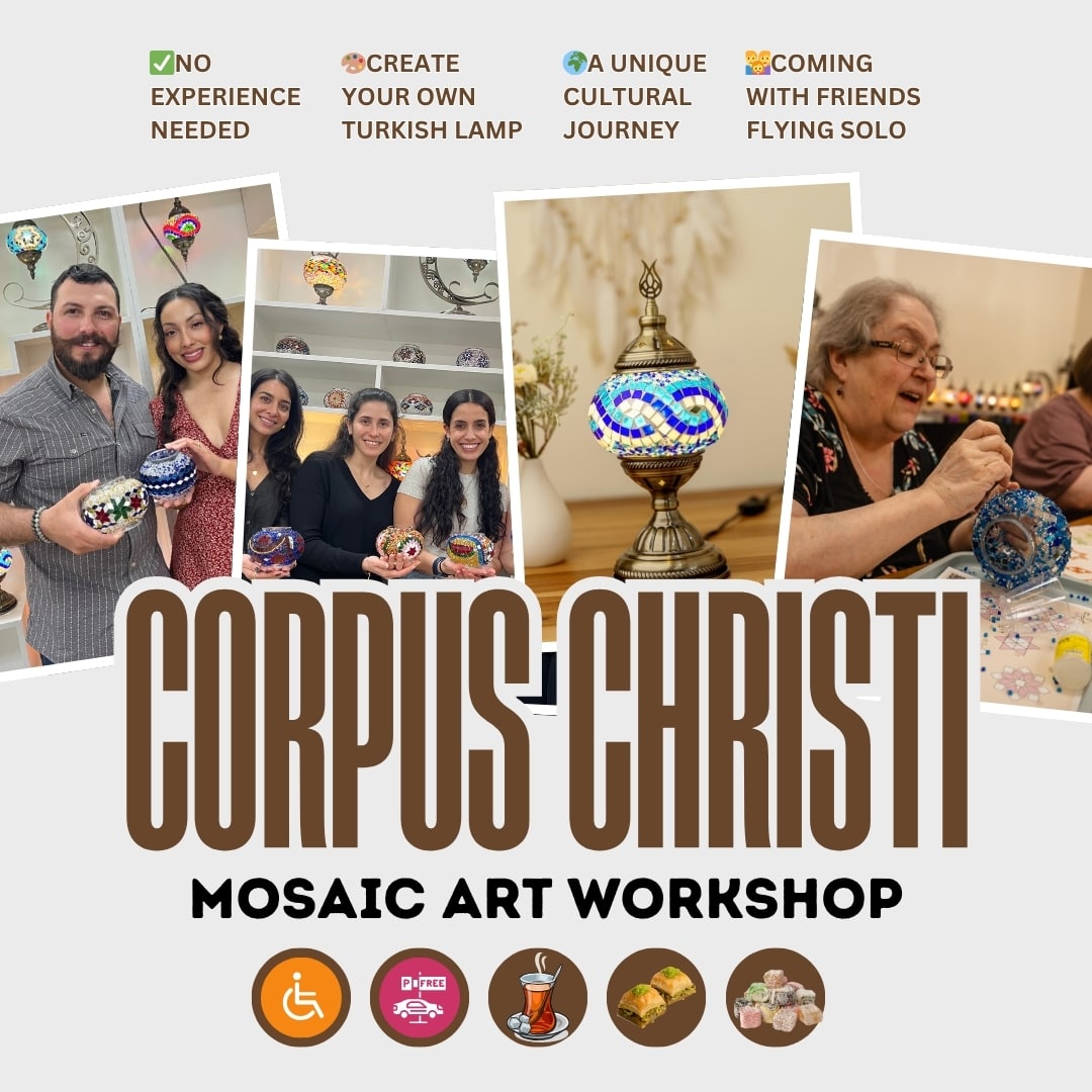 Mosaic Art Class in Corpus Christi - turkish-lamp-workshop-PedalisaArt