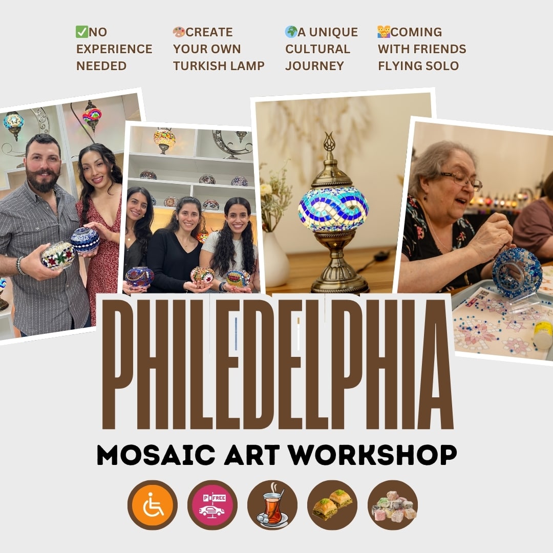 Mosaic Art Class in Philadelphia - turkish-lamp-workshop-PedalisaArt