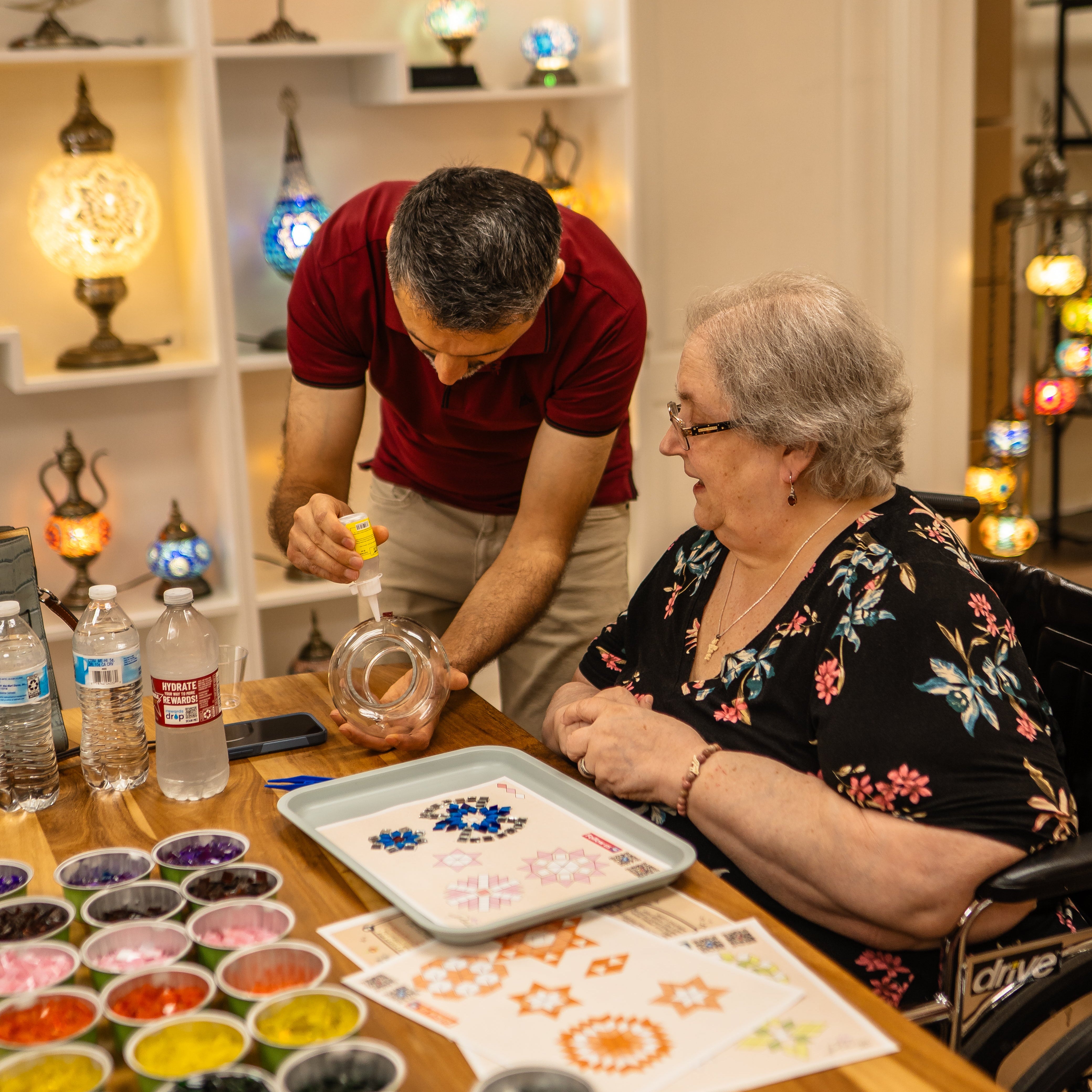 Mosaic Art Class in Corpus Christi - turkish-lamp-workshop-PedalisaArt