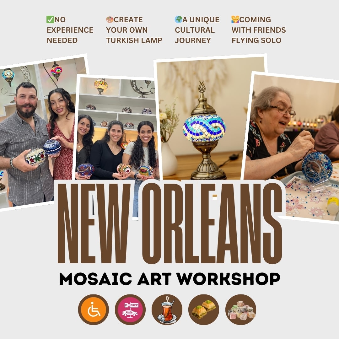 Mosaic Art Class in New Orleans - turkish-lamp-workshop-PedalisaArt