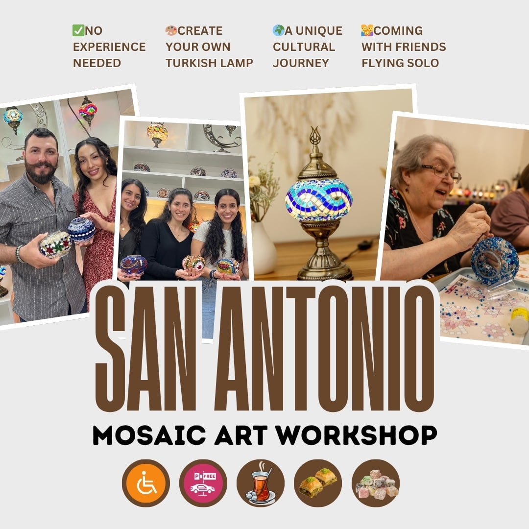 Mosaic Class in San Antonio - turkish-lamp-workshop-PedalisaArt