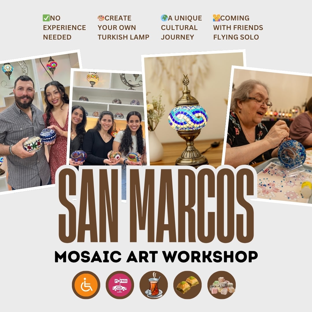 Mosaic Art Workshop in San Marcos - turkish-lamp-workshop-PedalisaArt