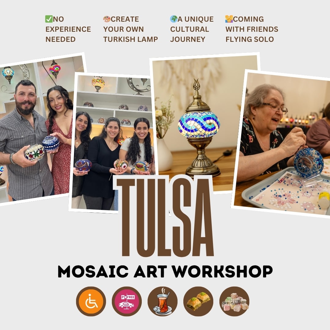 Mosaic Art Workshop in Tulsa - turkish-lamp-workshop-PedalisaArt