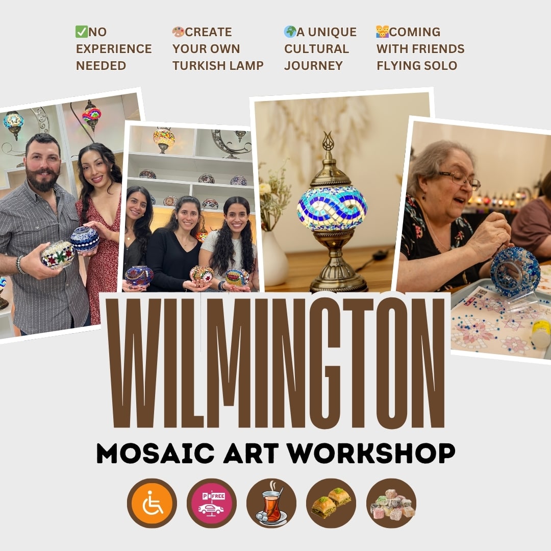 Mosaic Art Class in Wilmington - turkish-lamp-workshop-PedalisaArt