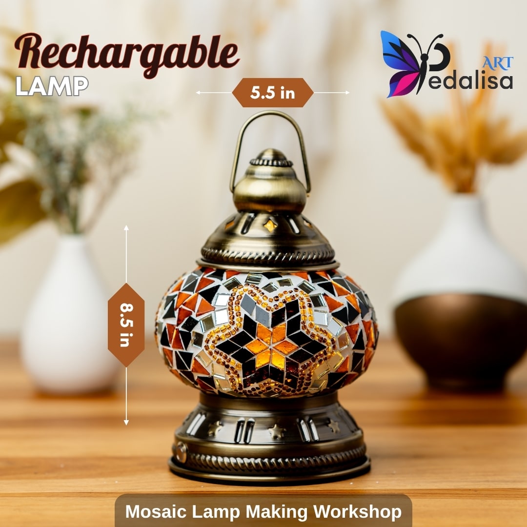 Mosaic Art Class in Fort Worth - turkish-lamp-workshop-PedalisaArt