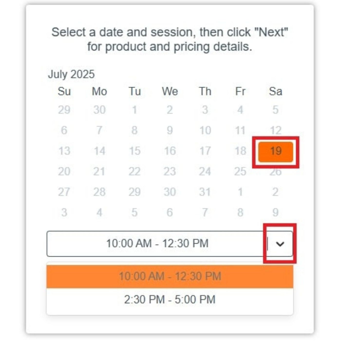 select a date and session mosaic art class