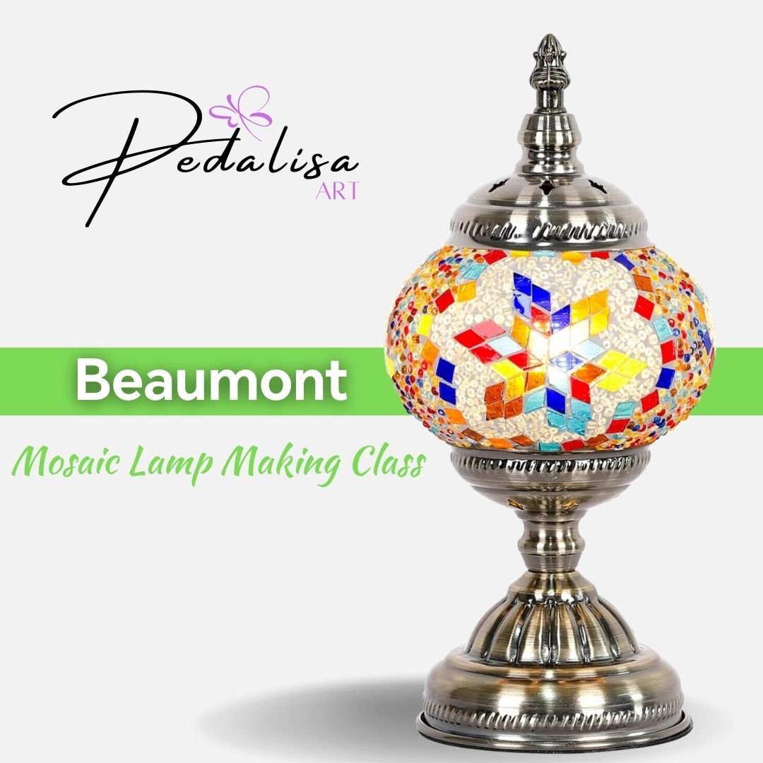 Beaumont - Mosaic Lamp Workshops | Pedalisa Art - PedalisaArt