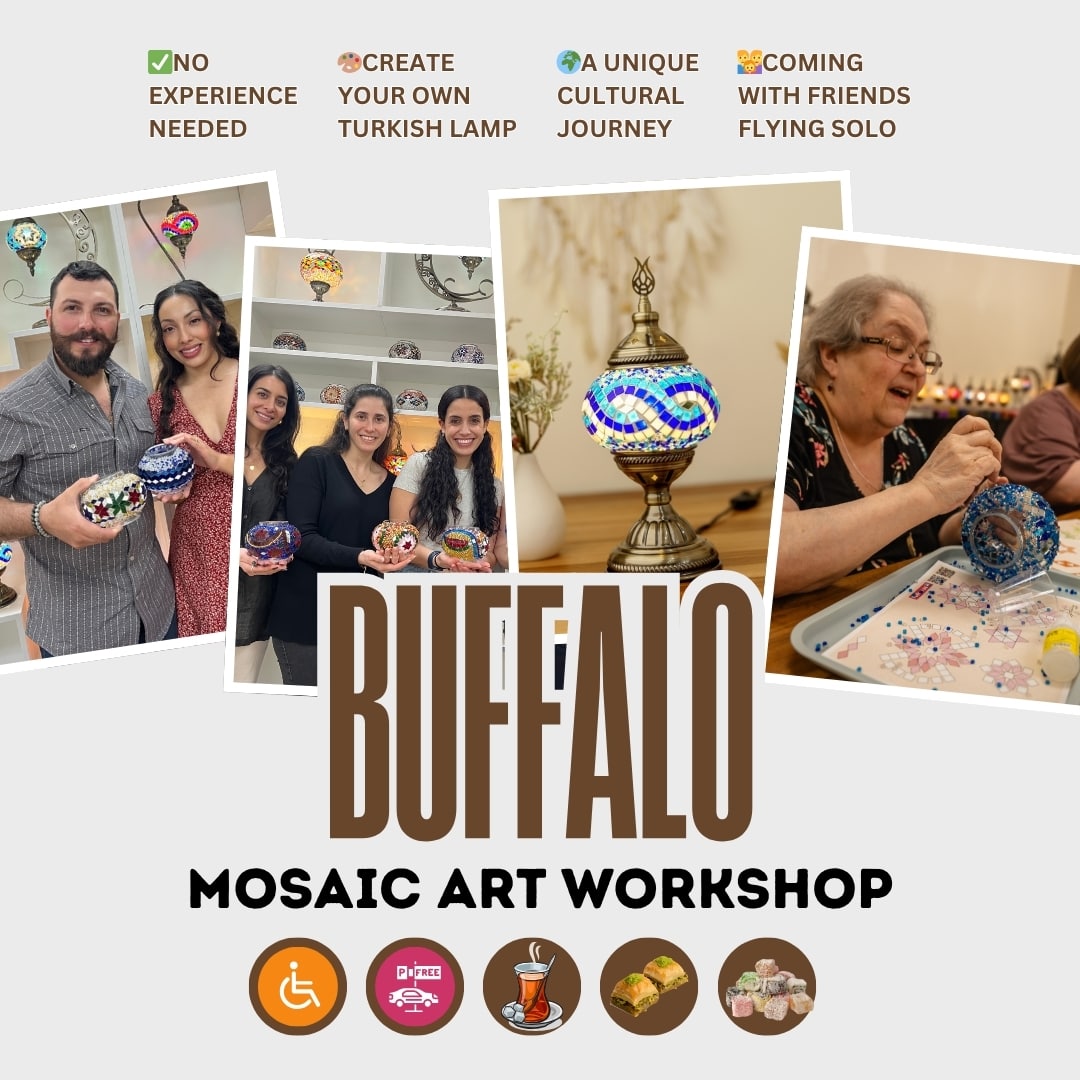 Buffalo -  Mosaic Lamp Making Workshop - PedalisaArt Buffalo -  Mosaic Lamp Making Workshop   