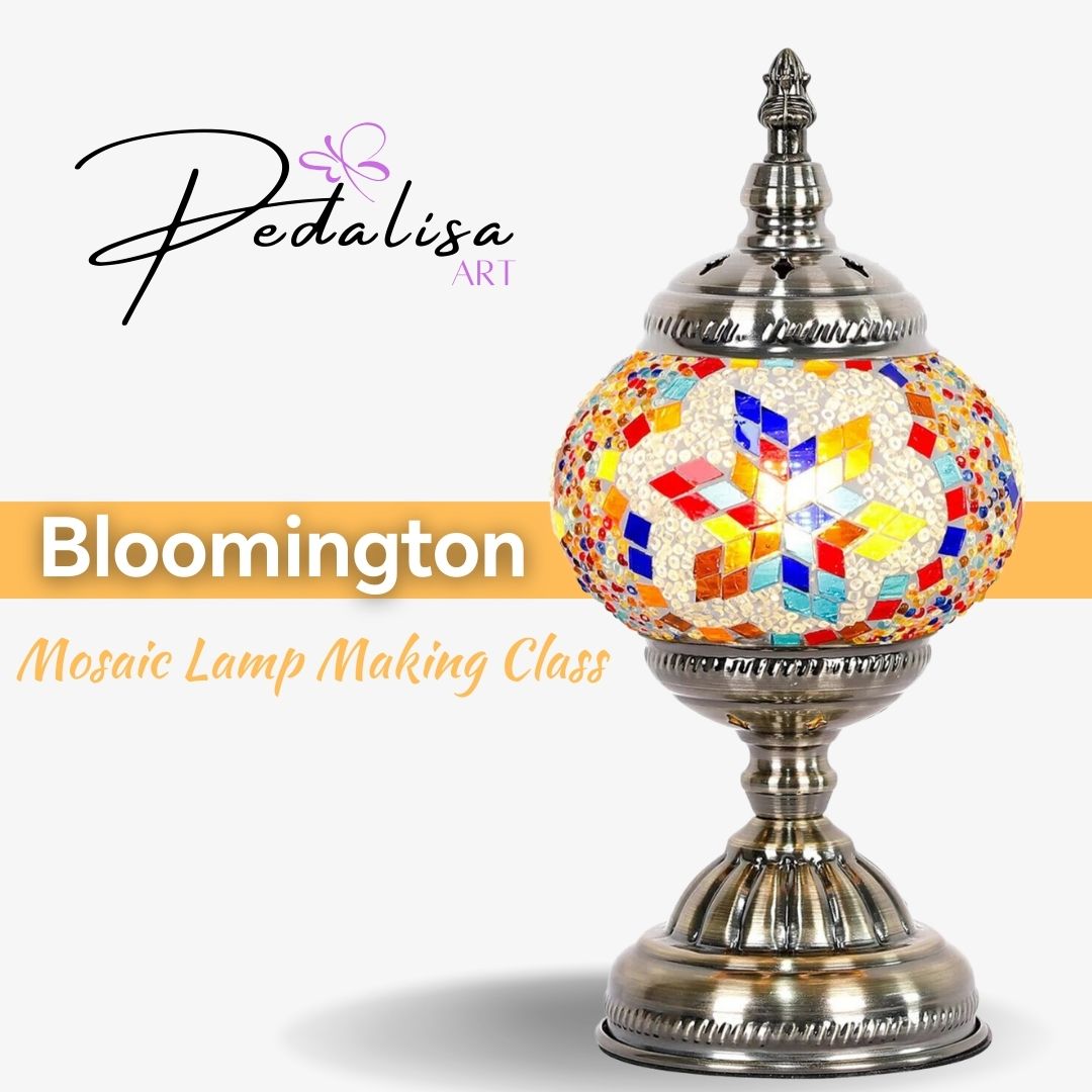 Bloomington-Turksih mosaic Lamp Workshop near me glass class, art class, art lamp workshop