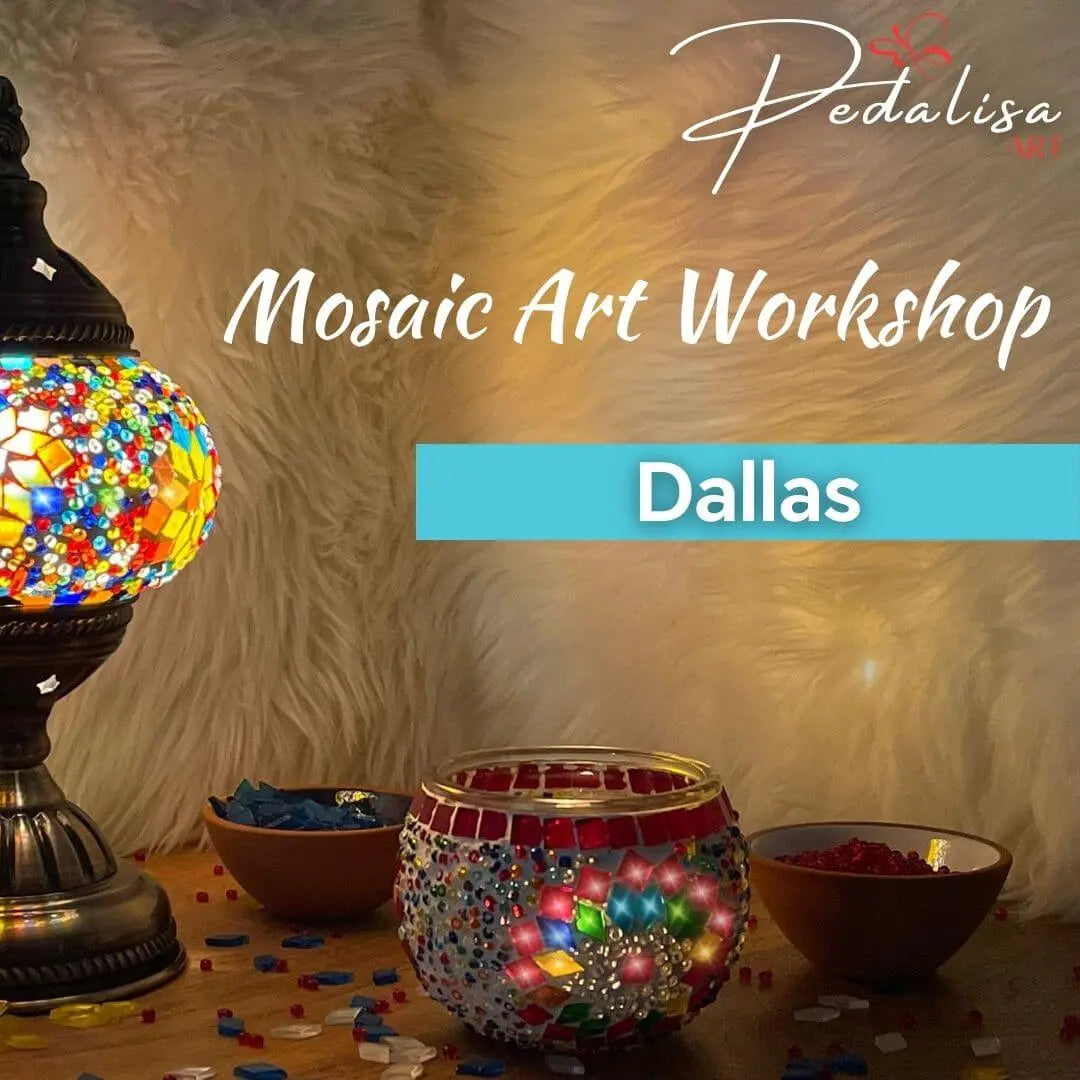 Dallas Turkish Mosaic Lamp Mosaic Art Making Workshop - Pedalisa Art