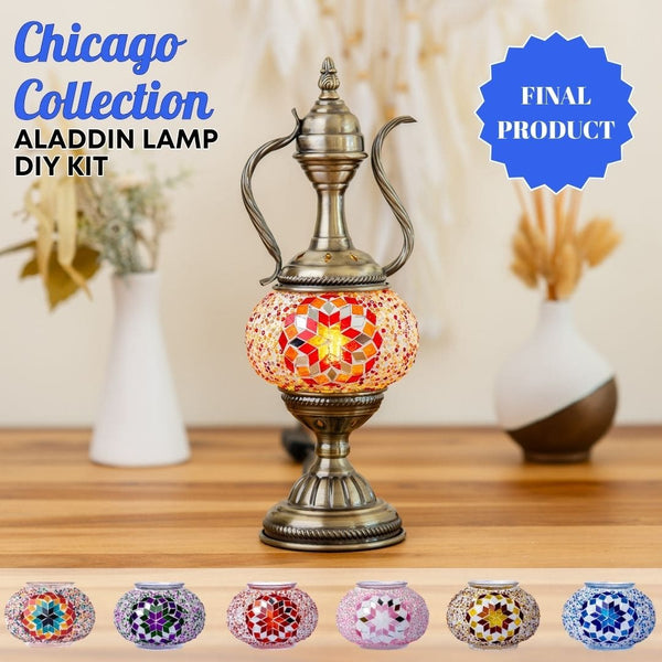 Aladdin Lamp DIY Kits Home Decor - DIY Mosaic Lamp Kits | Turkish & Moroccan Designs | Pedalisa Art koleksiyonundan